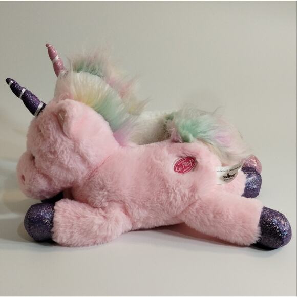 Six Flags Exclusive Unicorns Pink Purple Hooves Rainbow Mane Flat Lay Plush 2ct - Picture 4 of 9